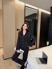 Đồ bộ ngủ nữ pyjama lụa Shury Store Home Wear TD80 tay dài quần dài bộ ngủ lụa pyjama from xuông mát