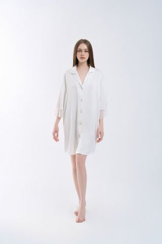 Váy ngủ lụa băng phối ren freesize 45–75kg SM60 Shury Store Home Wear Đầm ngủ màu cao cấp dài 90cm