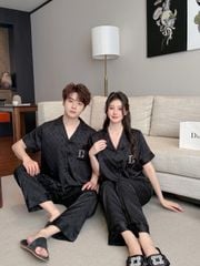 Pijama Đôi Lụa Ngắn Tay Cao Cấp CND2 | SHURY STORE HOME WEAR | Màu Kem Sang Trọng