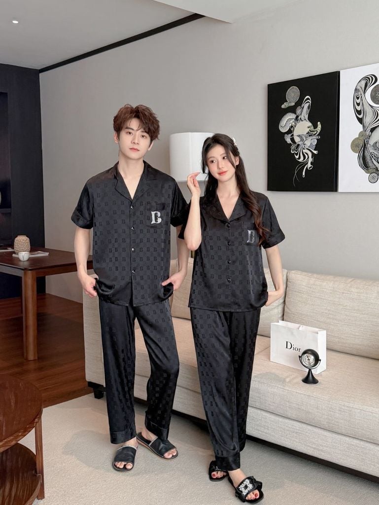 Pijama Đôi Lụa Ngắn Tay Cao Cấp CND2 | SHURY STORE HOME WEAR | Màu Kem Sang Trọng