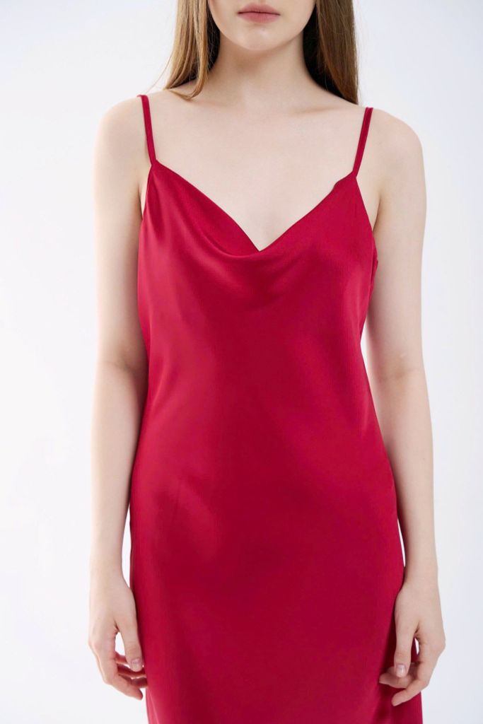 Váy lụa dài 2 dây cổ đổ chất lụa băng mềm mát Shury Store Home Wear 7 màu size M L XL mã 2D02