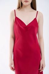 Váy lụa dài 2 dây cổ đổ chất lụa băng mềm mát Shury Store Home Wear 7 màu size M L XL mã 2D02