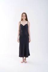 Váy lụa dài 2 dây cổ đổ chất lụa băng mềm mát Shury Store Home Wear 7 màu size M L XL mã 2D02