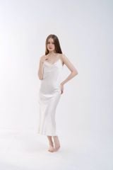 Váy lụa dài 2 dây cổ đổ chất lụa băng mềm mát Shury Store Home Wear 7 màu size M L XL mã 2D02