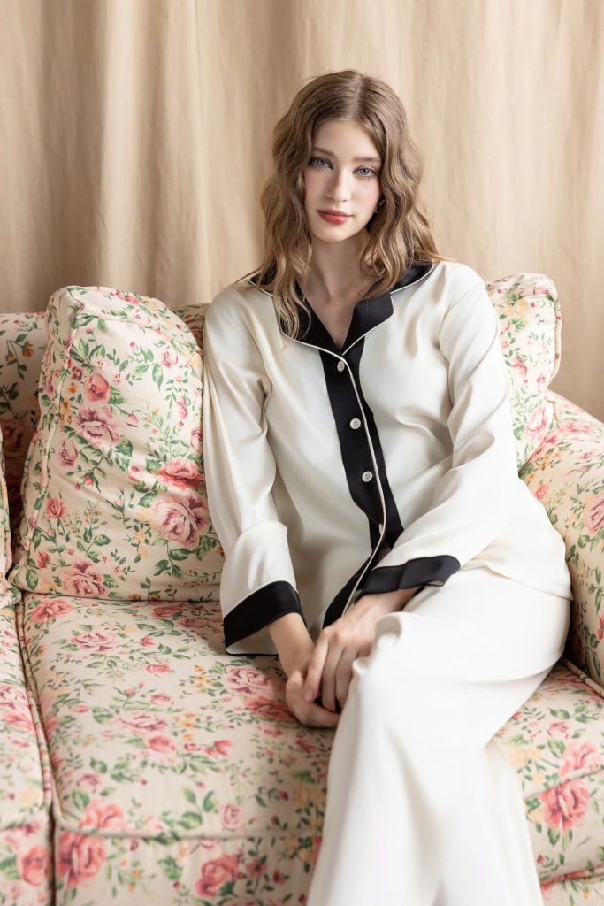 Bộ Pyjama Lụa Dài Basic Màu Trơn Shury Store Home Wear Size TD84 M L XL Mặc Nhà Mềm Mát Nhẹ Nhàng