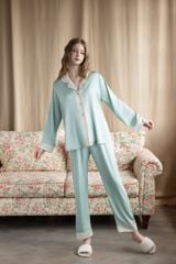 Bộ Pyjama Lụa Dài Basic Màu Trơn Shury Store Home Wear Size TD84 M L XL Mặc Nhà Mềm Mát Nhẹ Nhàng