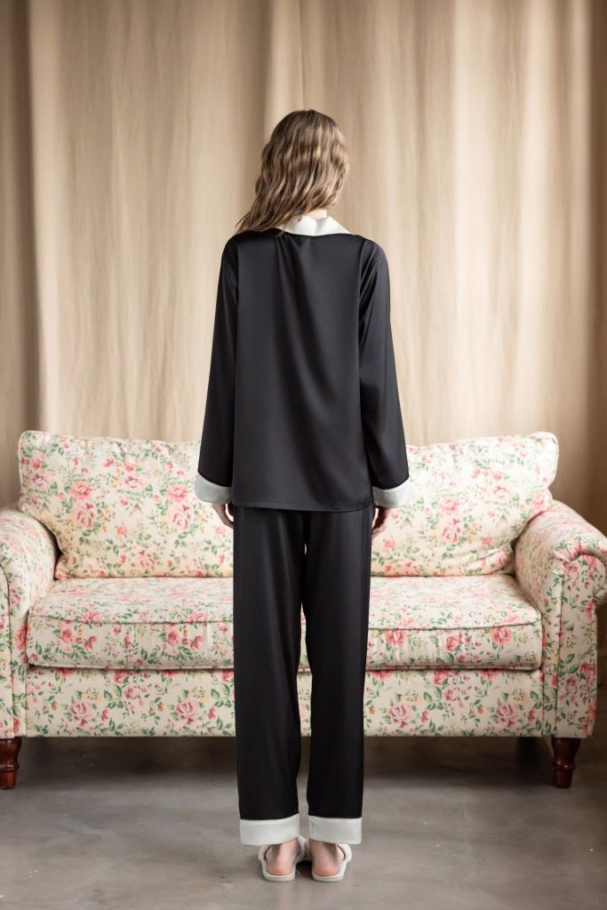 Bộ Pyjama Lụa Dài Basic Màu Trơn Shury Store Home Wear Size TD84 M L XL Mặc Nhà Mềm Mát Nhẹ Nhàng