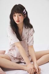 Bộ Pyjama lụa ngắn tay hình gấu dễ thương Shury Store Home Wear NT39 đồ ngủ nữ form rộng thoáng mát