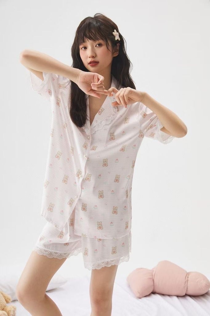 Pyjama Caro Hồng Caro Xanh Shury Store Home Wear NT33 Đồ Ngủ Đẹp Nữ Mặc Nhà Dáng Rộng Size M L XL
