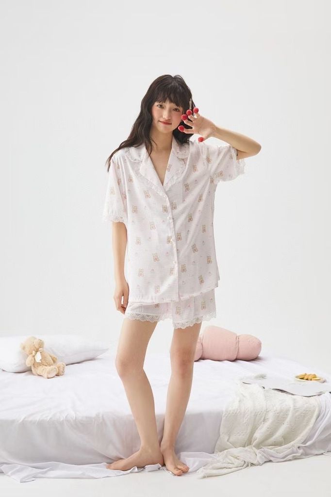Pyjama Caro Hồng Caro Xanh Shury Store Home Wear NT33 Đồ Ngủ Đẹp Nữ Mặc Nhà Dáng Rộng Size M L XL