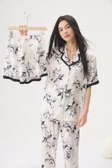 Bộ đồ ngủ TN22 hoa in thời trang Shury Store Home Wear Tặng kèm quần short cùng tone size M L XL