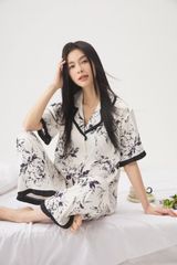 Bộ đồ ngủ TN22 hoa in thời trang Shury Store Home Wear Tặng kèm quần short cùng tone size M L XL