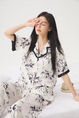 Bộ đồ ngủ TN22 hoa in thời trang Shury Store Home Wear Tặng kèm quần short cùng tone size M L XL