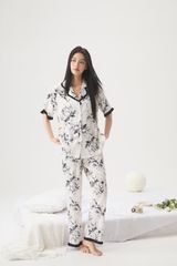 Bộ đồ ngủ TN22 hoa in thời trang Shury Store Home Wear Tặng kèm quần short cùng tone size M L XL