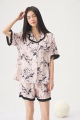 Bộ đồ ngủ TN22 hoa in thời trang Shury Store Home Wear Tặng kèm quần short cùng tone size M L XL