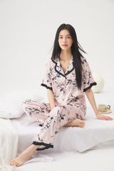 Bộ đồ ngủ TN22 hoa in thời trang Shury Store Home Wear Tặng kèm quần short cùng tone size M L XL