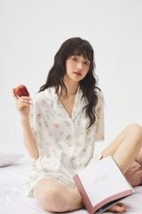 Pyjama Ngắn 2 Màu Kem Hồng Hình Chú Vịt Shury Store Home Wear Bộ Đồ Ngủ Lụa Mềm Mát NT12 Size M L XL