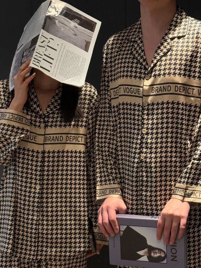 Bộ Pyjama Lụa Caro Houndstooth DD06 Shury Store Home Wear Đồ Ngủ Cặp Đôi Cao Cấp,Mềm Mịn, Thoáng Mát