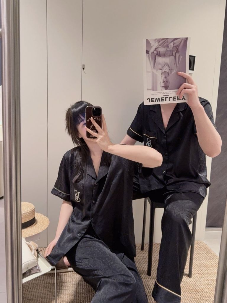 Pijama Đôi Lụa Ngắn Tay Cao Cấp CND5 | SHURY STORE HOME WEAR | Màu Kem Sang Trọng