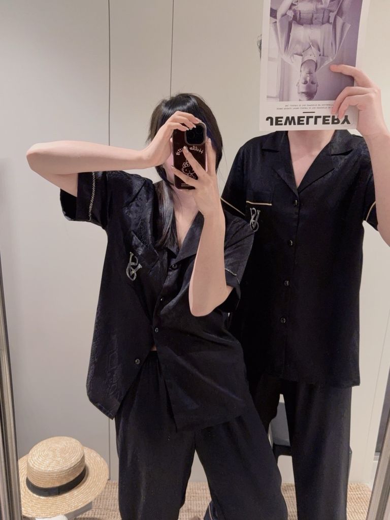 Pijama Đôi Lụa Ngắn Tay Cao Cấp CND5 | SHURY STORE HOME WEAR | Màu Kem Sang Trọng