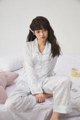 Bộ Pijama Dài Lụa Họa Tiết Dễ Thương Shury Store Home Wear TD44 Mềm Mịn, Thoáng Mát, Size M L XL