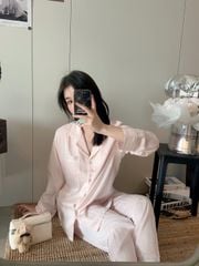 Bộ Pyjama Lụa TD73 Sọc Nhẹ Pastel Shury Store Home Wear Đồ Ngủ Nữ Mềm Mịn,Thoáng Mát,Size M L XL