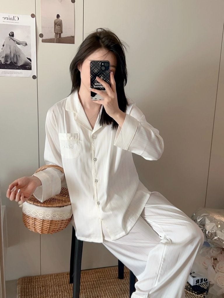 Bộ Pyjama Lụa TD73 Sọc Nhẹ Pastel Shury Store Home Wear Đồ Ngủ Nữ Mềm Mịn,Thoáng Mát,Size M L XL