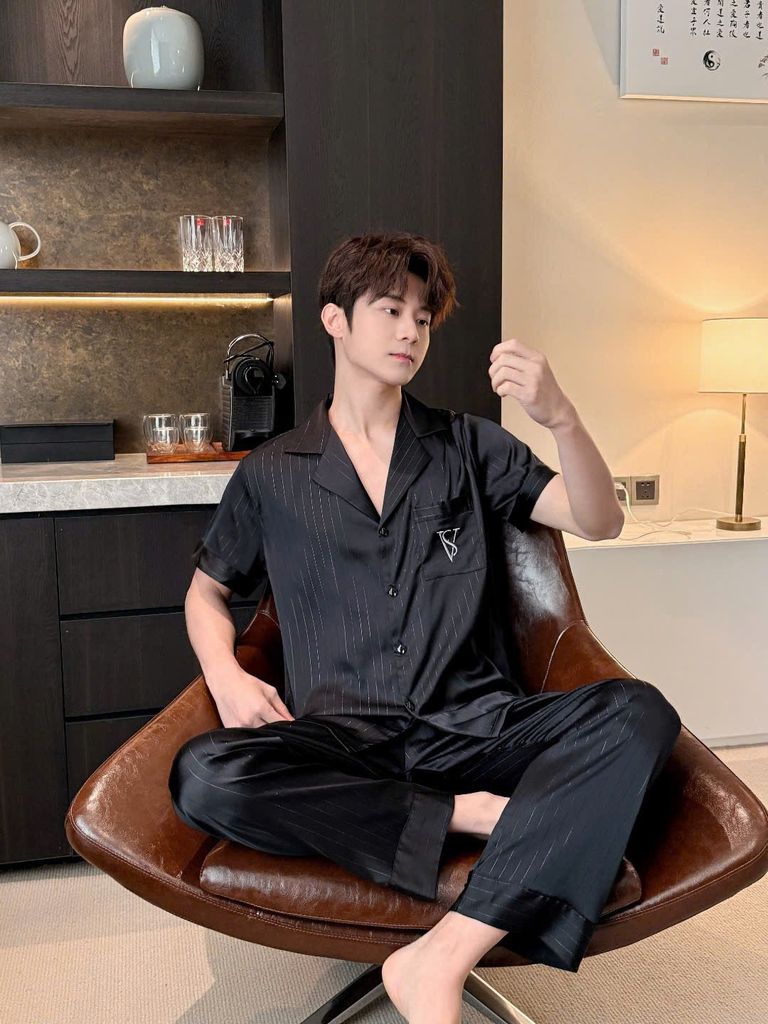 Bộ Đồ Đôi Lụa Ngắn Tay CND01 Shury Store Home Wear Pijama Couple Cao Cấp Mềm Mát Thoáng Mát