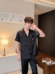 Bộ Đồ Đôi Lụa Ngắn Tay CND01 Shury Store Home Wear Pijama Couple Cao Cấp Mềm Mát Thoáng Mát