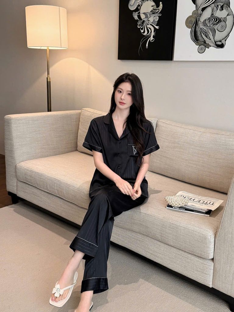 Pyjama ngủ lụa couple nam nữ Shury Store Home Wear CND14 bộ ngủ lụa dành cho cặp đôi,team mềm mát