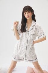 Pyjama nữ hoạ tiết mèo dễ thương NT24 Shury Store Home Wear Đồ ngủ mặc nhà lụa mềm mát size M L XL