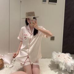 Pyjama Lụa Tay Ngắn Quần Dài Shury Store Home Wear TN37 Tặng Kèm Quần Ngắn Cùng Tone Sang Trọng