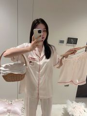 Pyjama Lụa Tay Ngắn Quần Dài Shury Store Home Wear TN37 Tặng Kèm Quần Ngắn Cùng Tone Sang Trọng