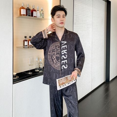 Đồ ngủ pyjama nam nữ Shury Store Home Wear DD56 size 45-95kg tay dài quần dài  bộ đôi couple lụa
