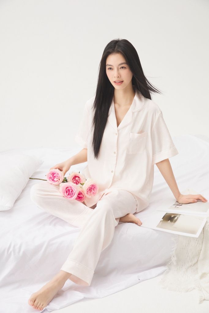 Đồ bộ ngủ nữ pyjama lụa Shury Store Home Wear TN70 tay ngắn quần dài bộ ngủ lụa mặc nhà mềm mát mịn