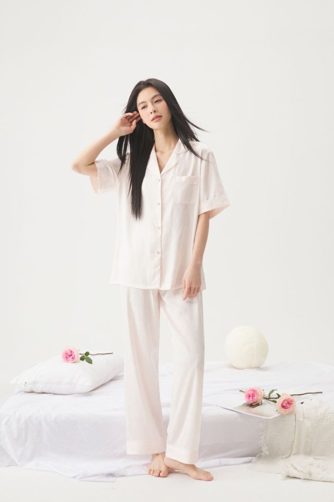 Đồ bộ ngủ nữ pyjama lụa Shury Store Home Wear TN70 tay ngắn quần dài bộ ngủ lụa mặc nhà mềm mát mịn