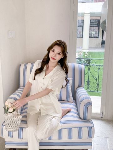 Đồ bộ ngủ nữ pyjama lụa Shury Store Home Wear TN06 tay ngắn quần dài bộ pyjama lụa mặc nhà mềm mát