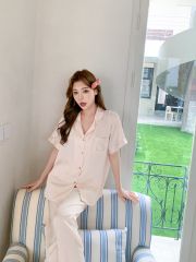 Đồ bộ ngủ nữ pyjama lụa Shury Store Home Wear TN06 tay ngắn quần dài bộ pyjama lụa mặc nhà mềm mát