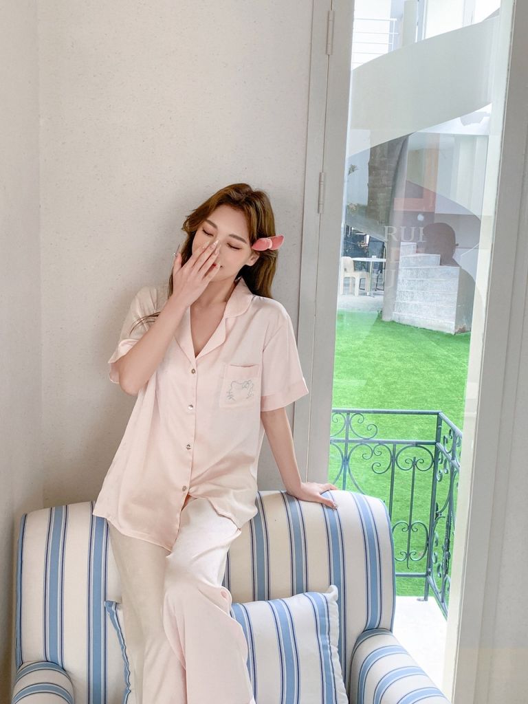 Đồ bộ ngủ nữ pyjama lụa Shury Store Home Wear TN06 tay ngắn quần dài bộ pyjama lụa mặc nhà mềm mát