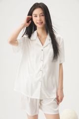 Đồ bộ ngủ nữ Pyjama lụa xước Shury Store tay ngắn quần dài mặc nhà , mặc ngủ TN66 tặng kèm quần ngắn