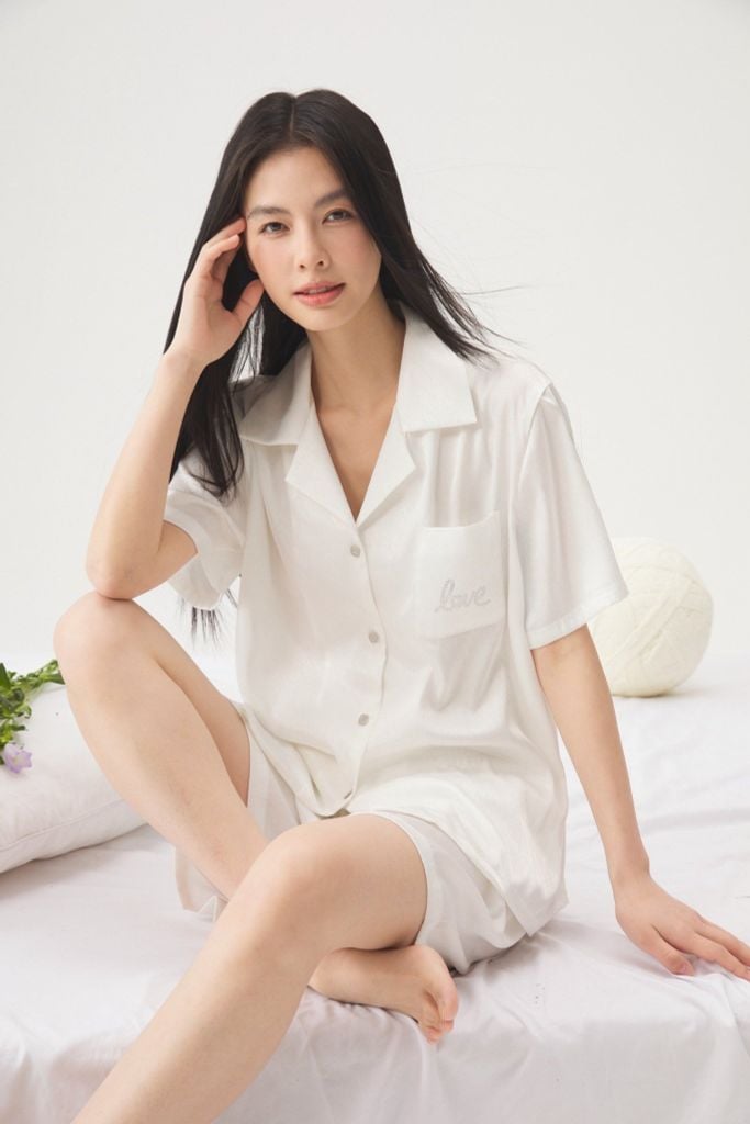 Đồ bộ ngủ nữ Pyjama lụa xước Shury Store tay ngắn quần dài mặc nhà , mặc ngủ TN66 tặng kèm quần ngắn