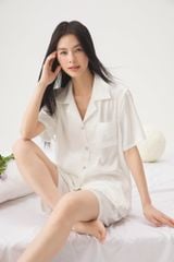 Đồ bộ ngủ nữ Pyjama lụa xước Shury Store tay ngắn quần dài mặc nhà , mặc ngủ TN66 tặng kèm quần ngắn