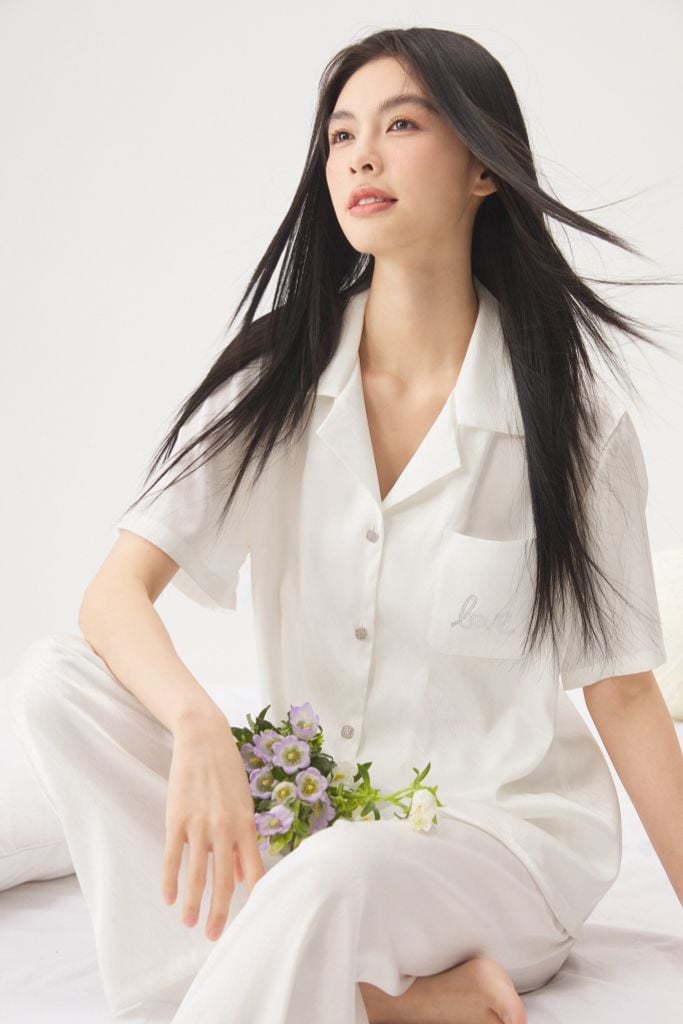 Đồ bộ ngủ nữ Pyjama lụa xước Shury Store tay ngắn quần dài mặc nhà , mặc ngủ TN66 tặng kèm quần ngắn