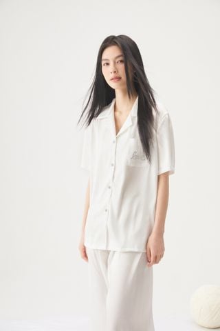 Đồ bộ ngủ nữ Pyjama lụa xước Shury Store tay ngắn quần dài mặc nhà , mặc ngủ TN66 tặng kèm quần ngắn