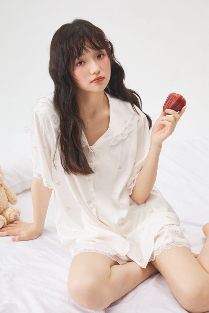 Đồ bộ ngủ nữ Pyjama lụa Shury Store Home Wear NT20 tay ngắn quần ngắn mặc nhà size 45-75 kg mềm mịn