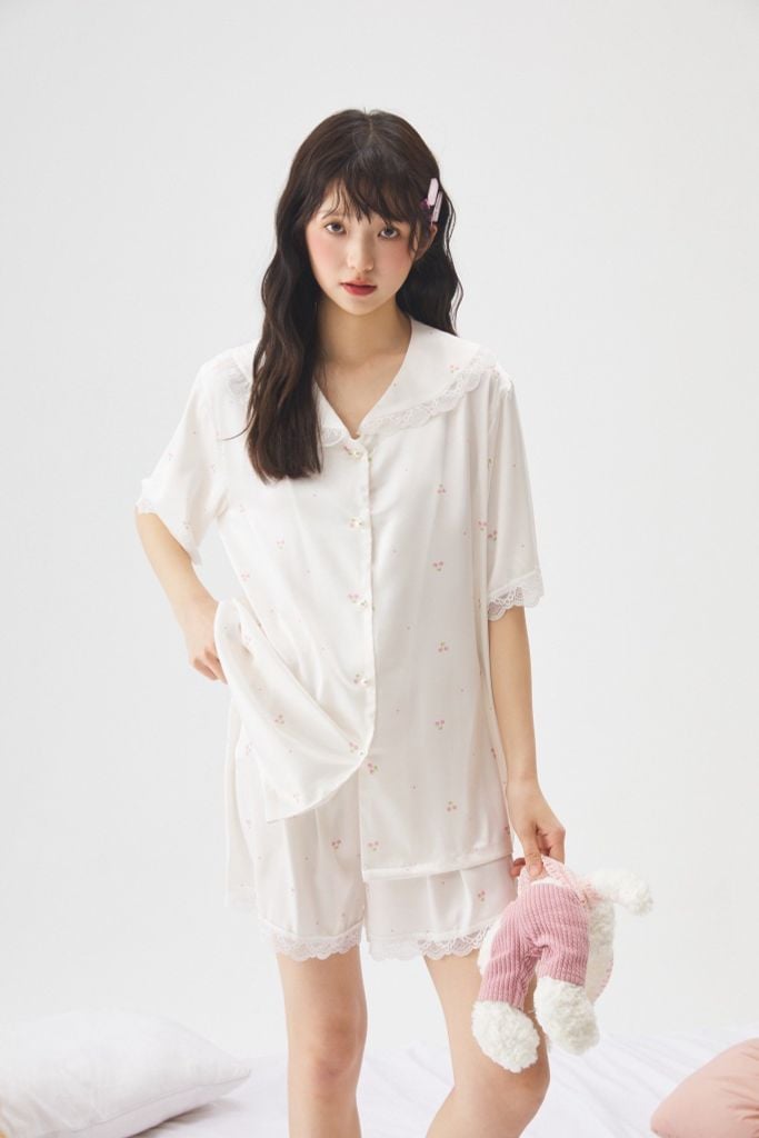 Đồ bộ ngủ nữ Pyjama lụa Shury Store Home Wear NT20 tay ngắn quần ngắn mặc nhà size 45-75 kg mềm mịn