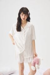 Đồ bộ ngủ nữ Pyjama lụa Shury Store Home Wear NT20 tay ngắn quần ngắn mặc nhà size 45-75 kg mềm mịn