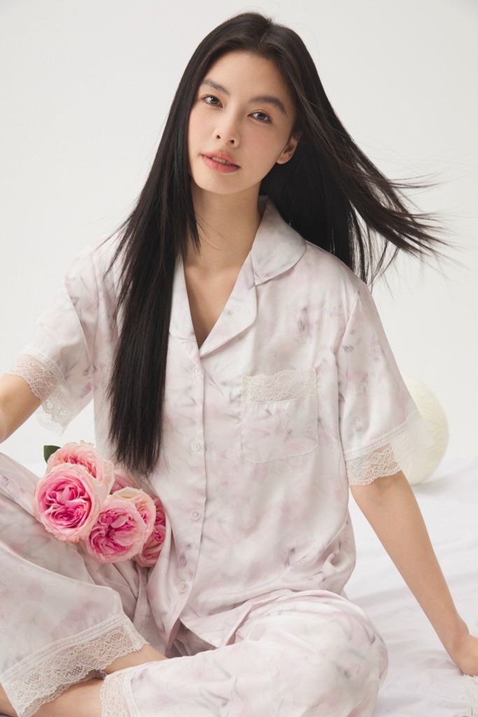 Đồ bộ ngủ nữ pyjama lụa Shury Store Home Wear TN07 tay ngắn quần dài size 45-75 kg bộ ngủ mặc nhà