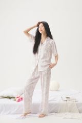 Đồ bộ ngủ nữ pyjama lụa Shury Store Home Wear TN07 tay ngắn quần dài size 45-75 kg bộ ngủ mặc nhà