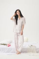 Đồ bộ ngủ nữ pyjama lụa Shury Store Home Wear TN07 tay ngắn quần dài size 45-75 kg bộ ngủ mặc nhà